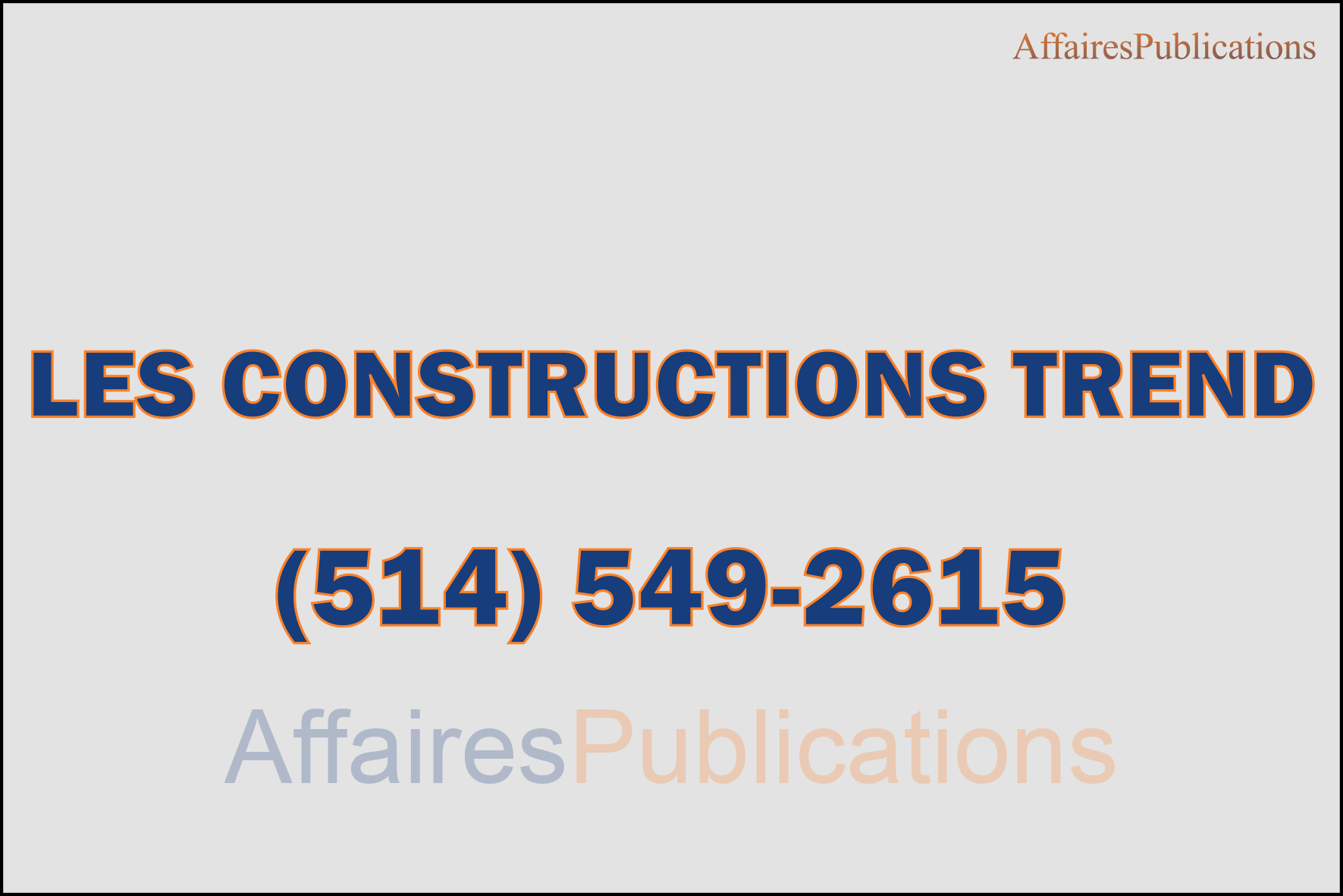 LES CONSTRUCTIONS TREND