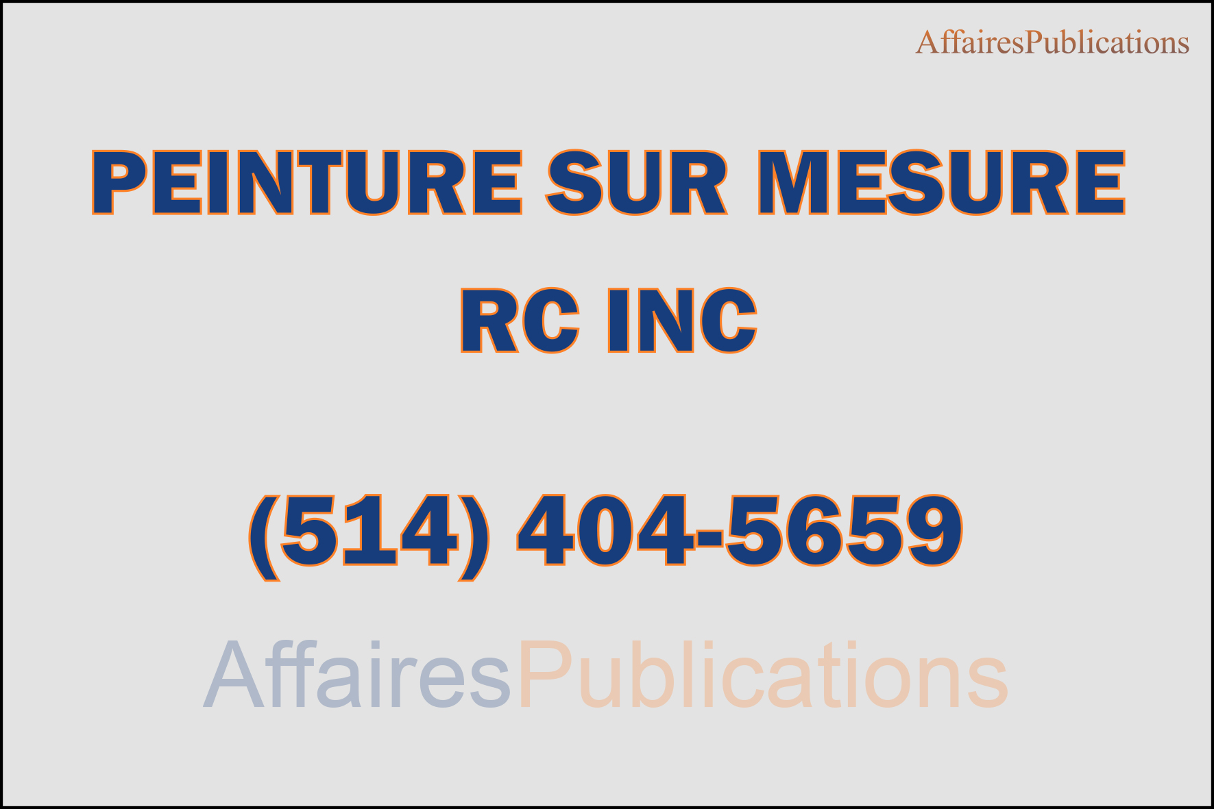 PEINTURE SUR MESURE RC INC