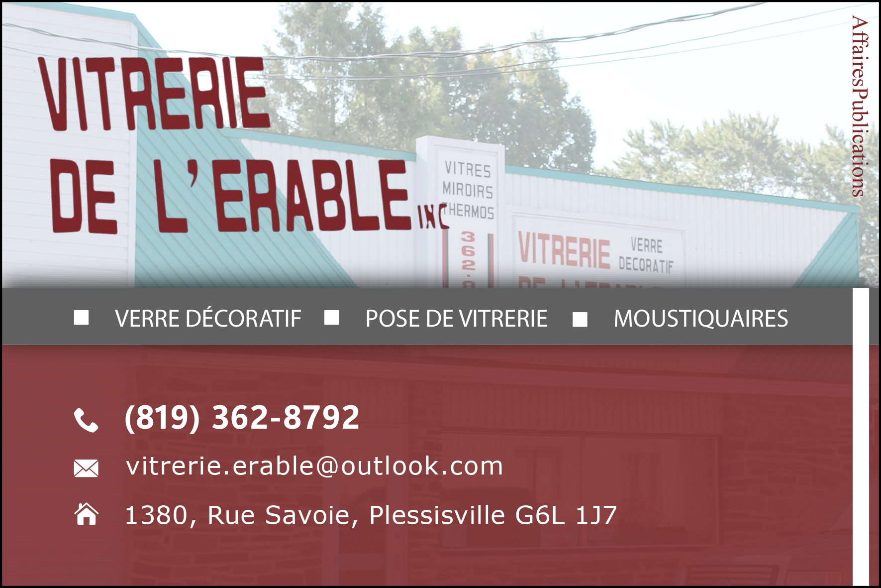 VITRERIE DE L&rsquo;ÉRABLE INC