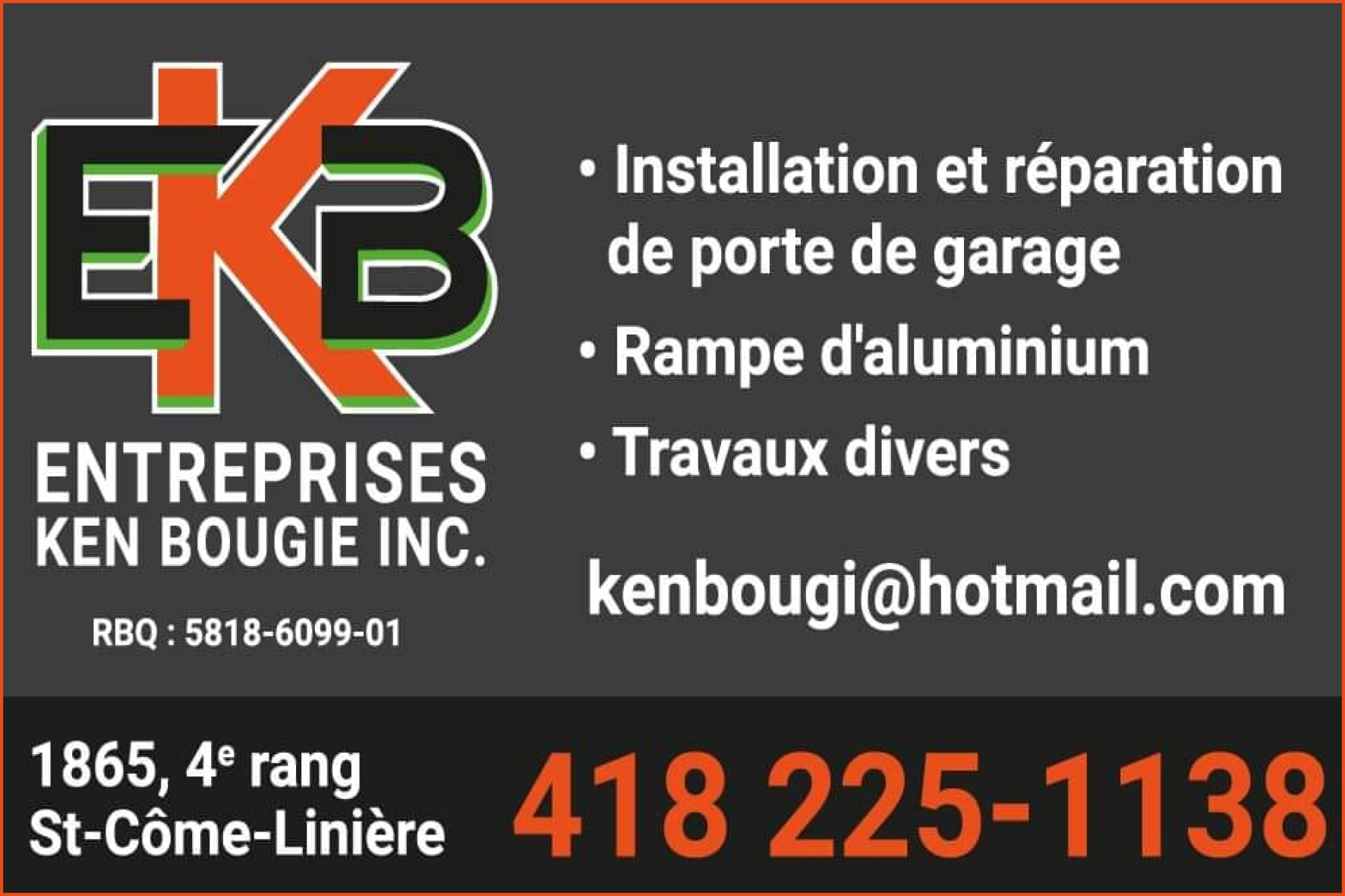ENTREPRISES KEN BOUGIE INC