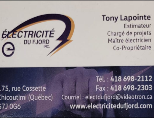 ÉLECTRICITÉ DU FJORD INC