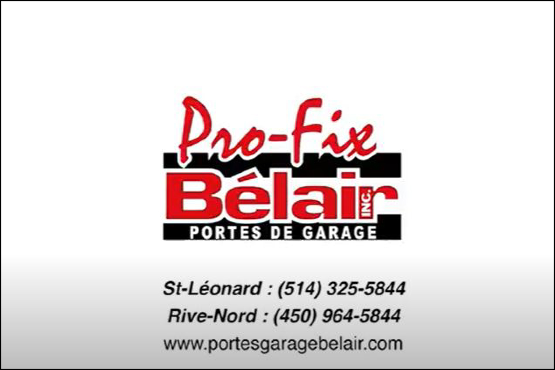 PORTES DE GARAGE PRO-FIX INC