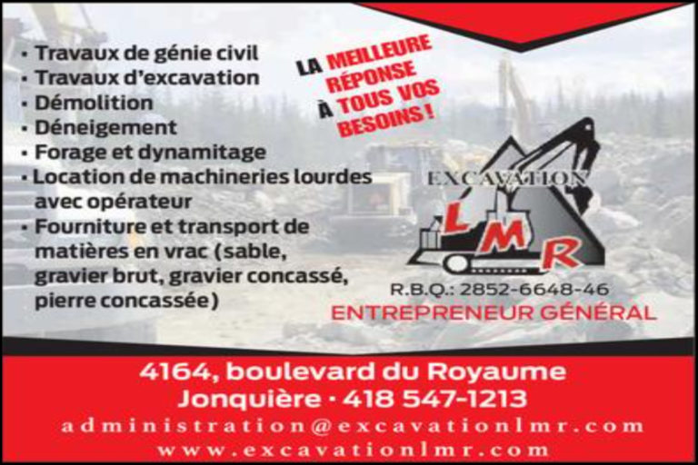 EXCAVATION L.M.R <br/> 2852-6648 QUÉBEC INC