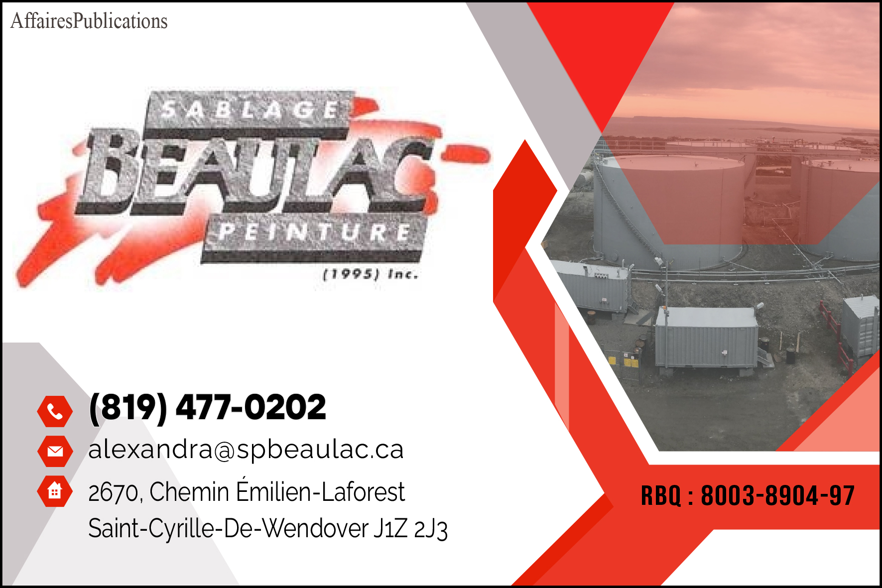 SABLAGE & PEINTURE BEAULAC (1995) INC