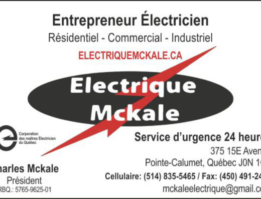 ÉLECTRIQUE MCKALE 9391-2210 QUÉBEC INC