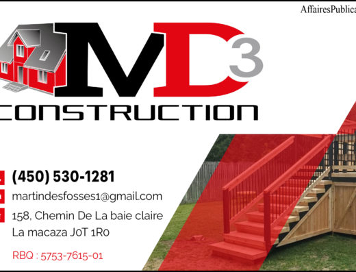 MD3 CONSTRUCTION<br/>9375-8647 QUÉBEC INC