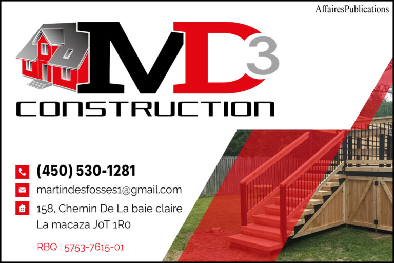 MD3 CONSTRUCTION<br/>9375-8647 QUÉBEC INC