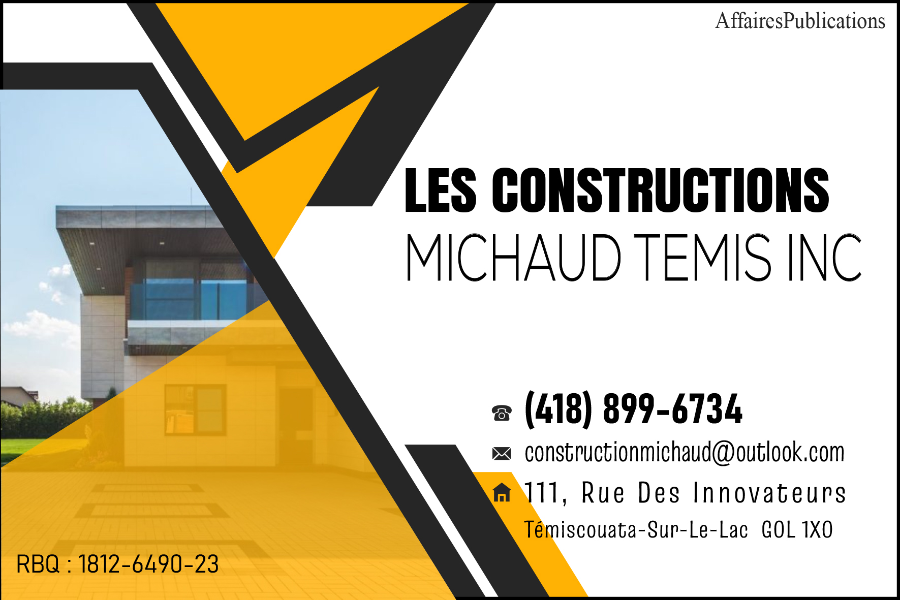 LES CONSTRUCTIONS MICHAUD TEMIS INC