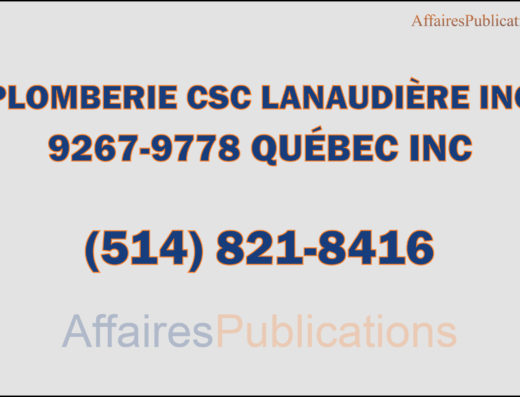 9267-9778 QUÉBEC INC <br/> PLOMBERIE CSC LANAUDIÈRE