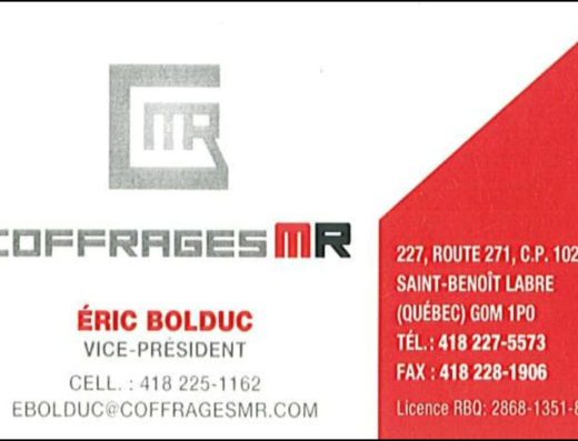 COFFRAGES M.R INC