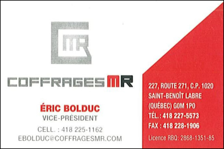 COFFRAGES M.R INC