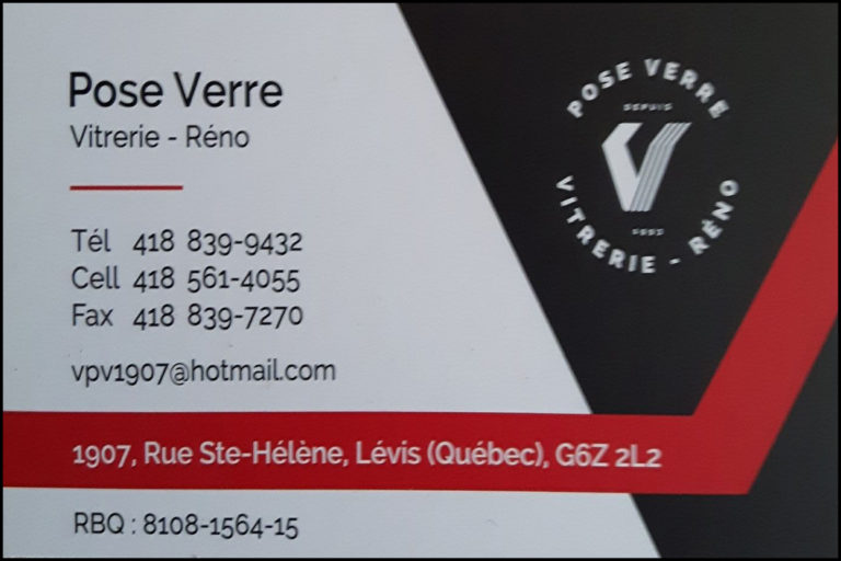 VITRERIE POSE VERRE INC 9055-1987 QUÉBEC INC