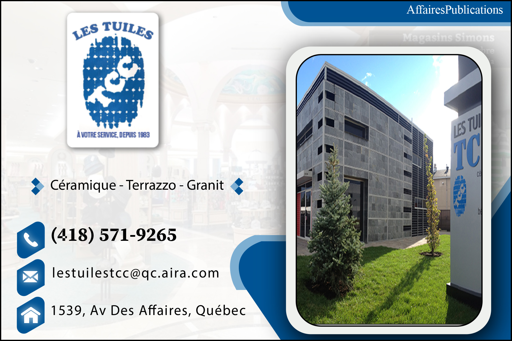 LES TUILES CARRASQUEIRA CASIMIRO (T.C.C.) (1991) INC
