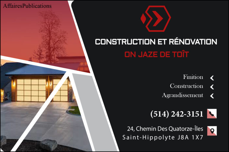 CONSTRUCTION ET RÉNOVATION ON JAZE DE TOÎT INC