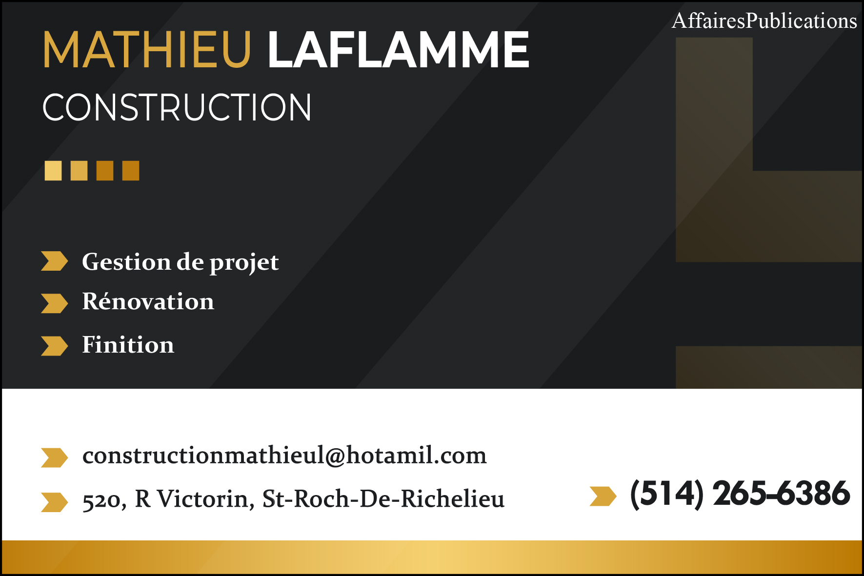 CONSTRUCTION MATHIEU LAFLAMME INC