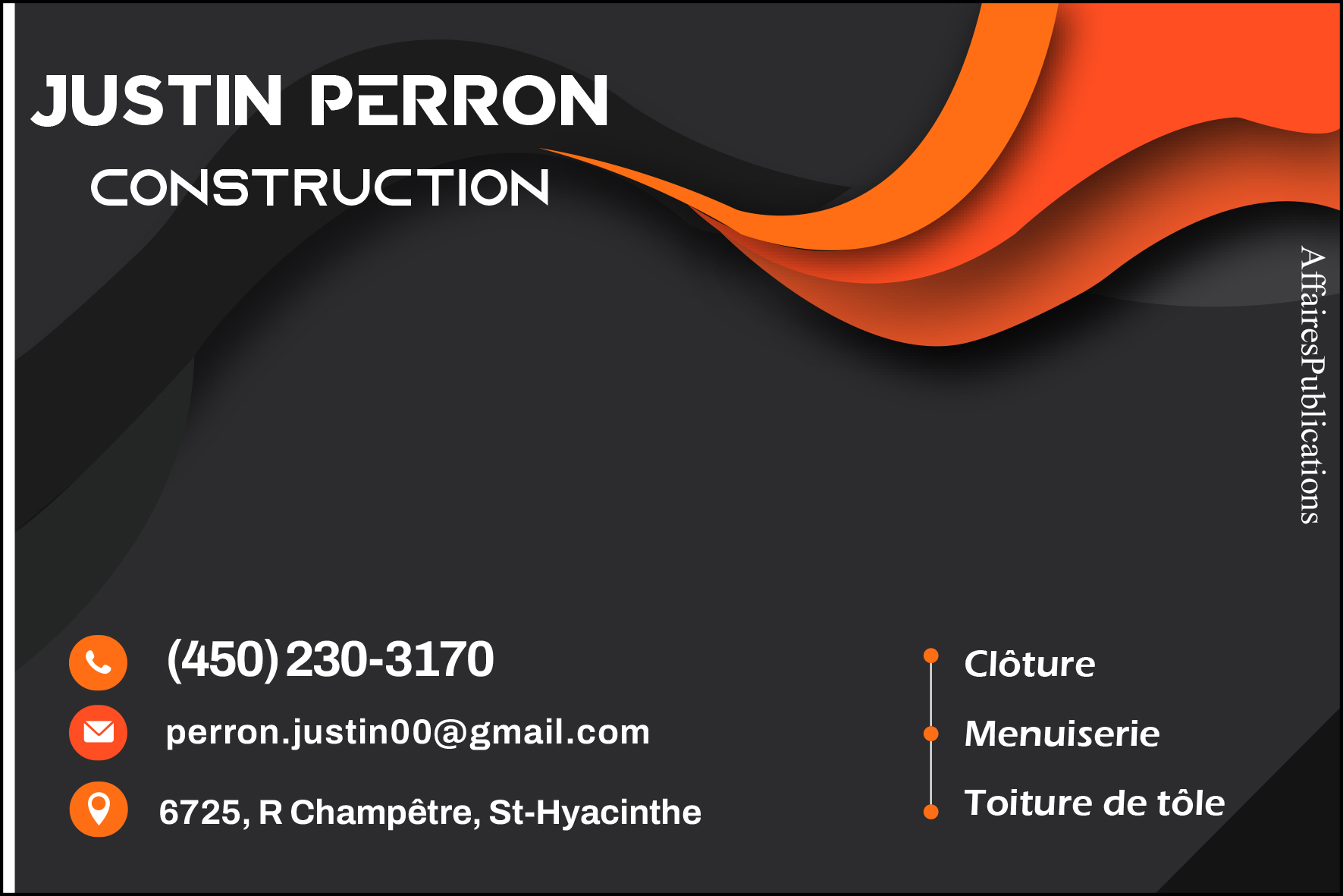 CONSTRUCTION JUSTIN PERRON