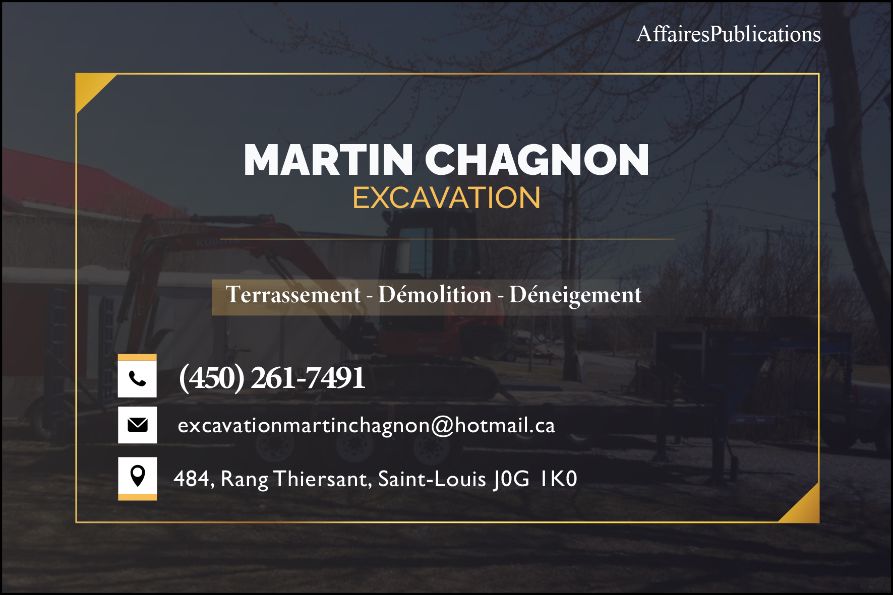 EXCAVATION MARTIN CHAGNON INC