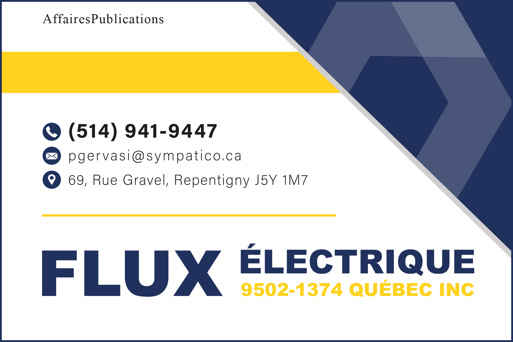 FLUX ÉLECTRIQUE  9502-1374 QUÉBEC INC