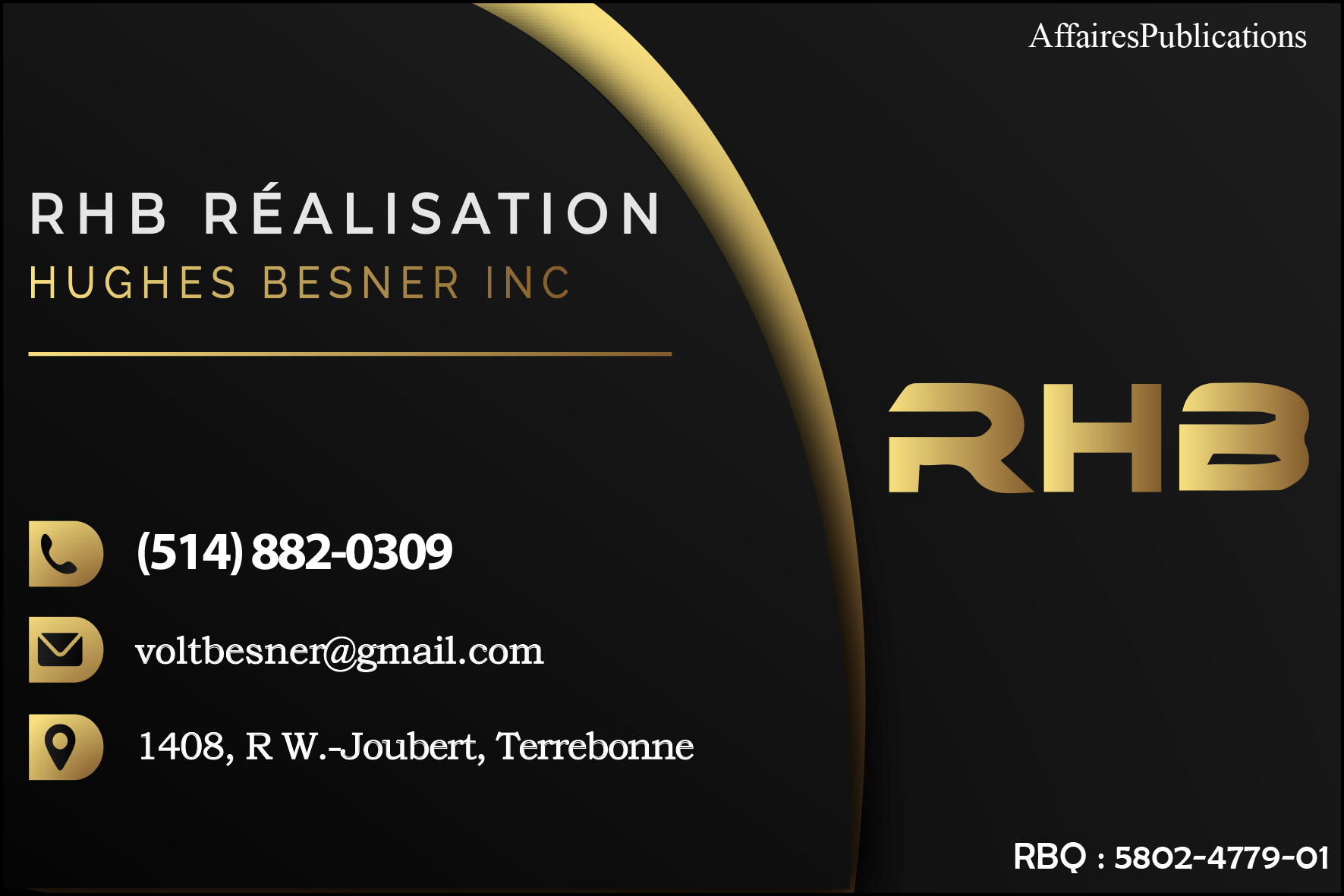 RHB RÉALISATION HUGHES BESNER