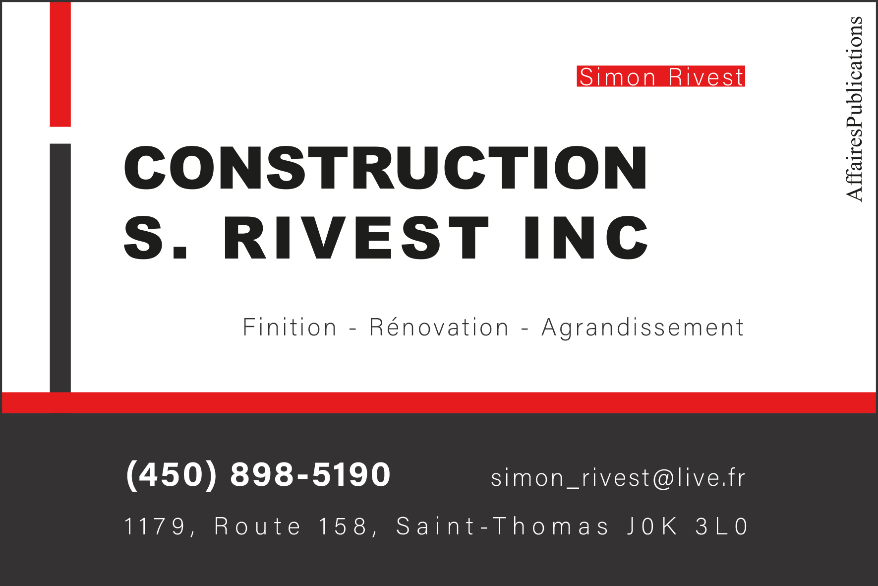CONSTRUCTION S. RIVEST INC