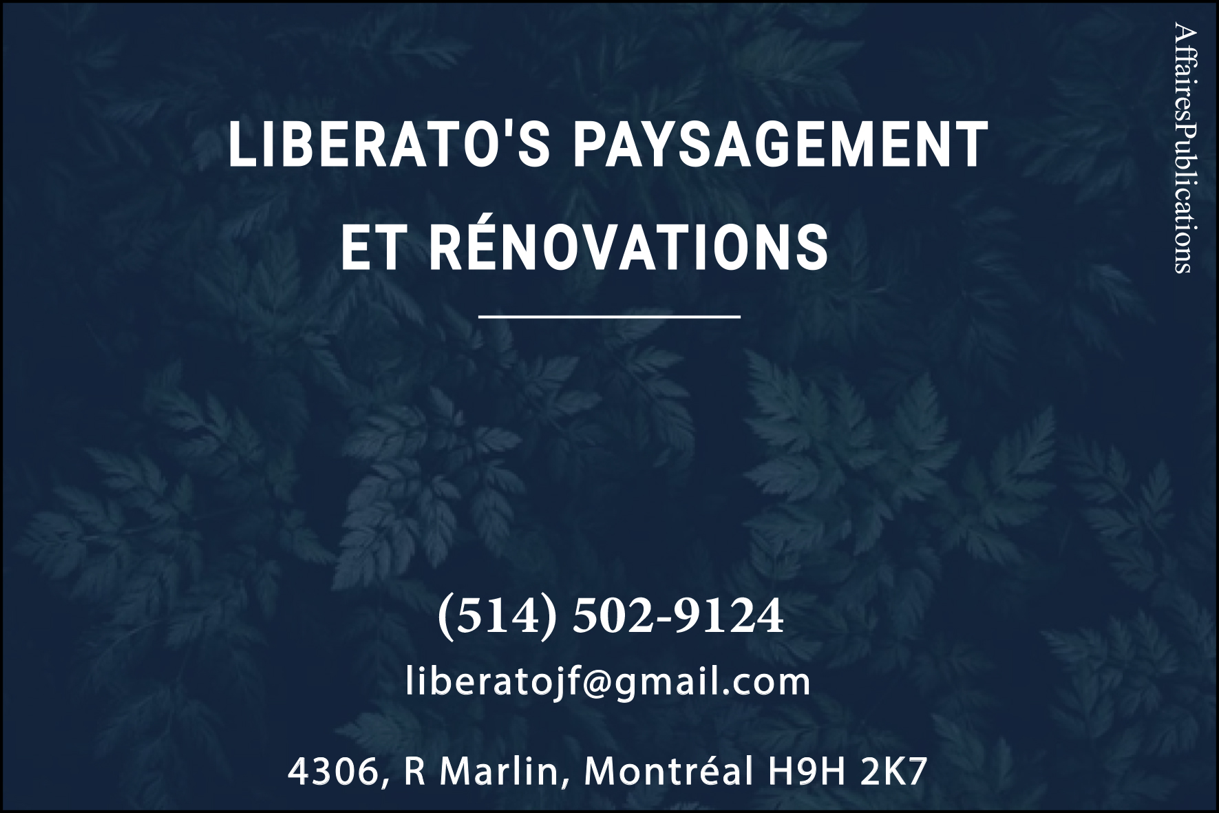 LIBERATO&rsquo;S PAYSAGEMENT ET RÉNOVATIONS INC