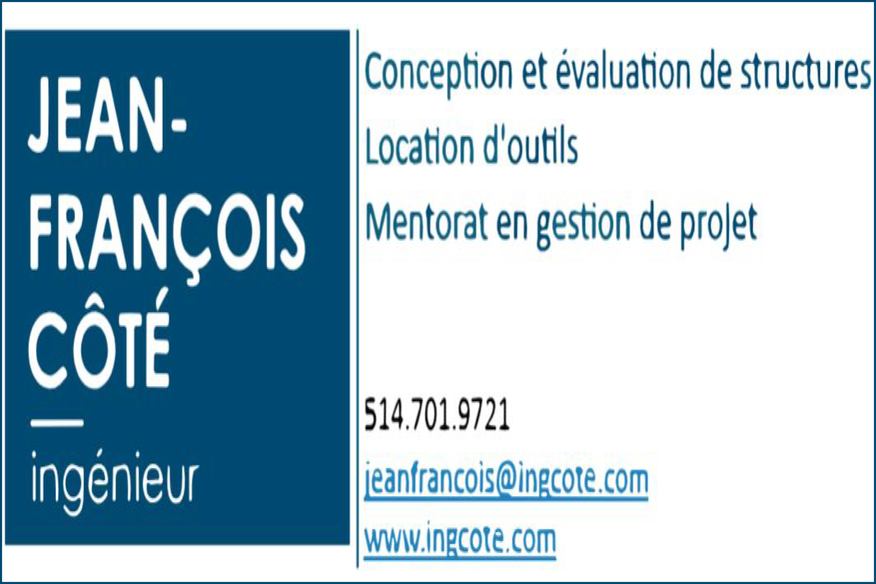 JEAN-FRANÇOIS CÔTÉ CONCEPTION ET CONSTRUCTION INC