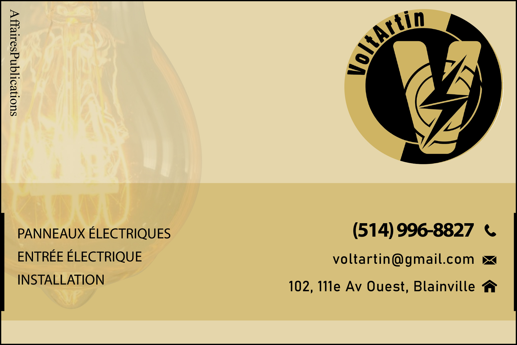 VOLTARTIN ÉLECTRIQUE  9512-5449 QUÉBEC INC