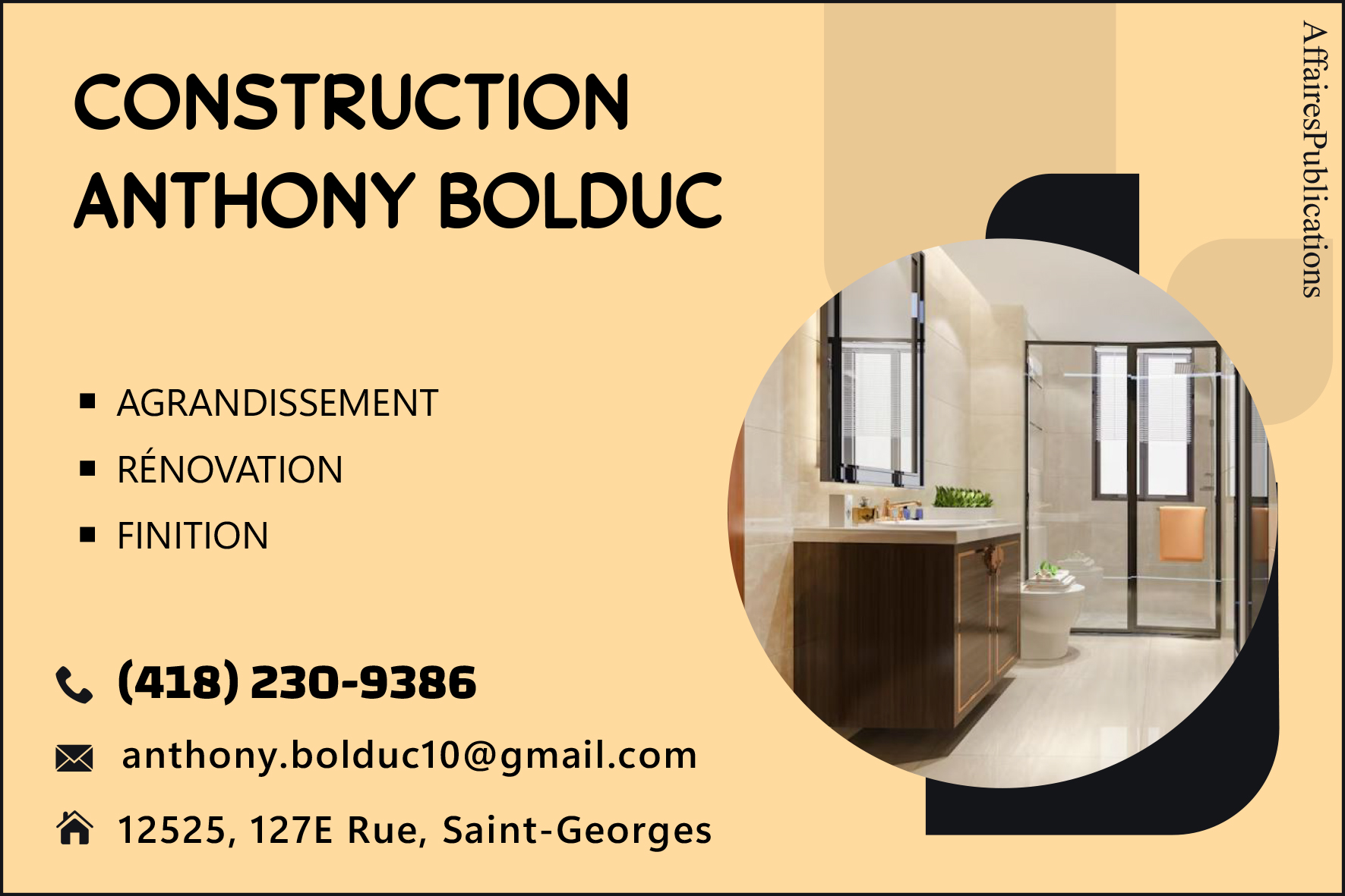 CONSTRUCTION ANTHONY BOLDUC