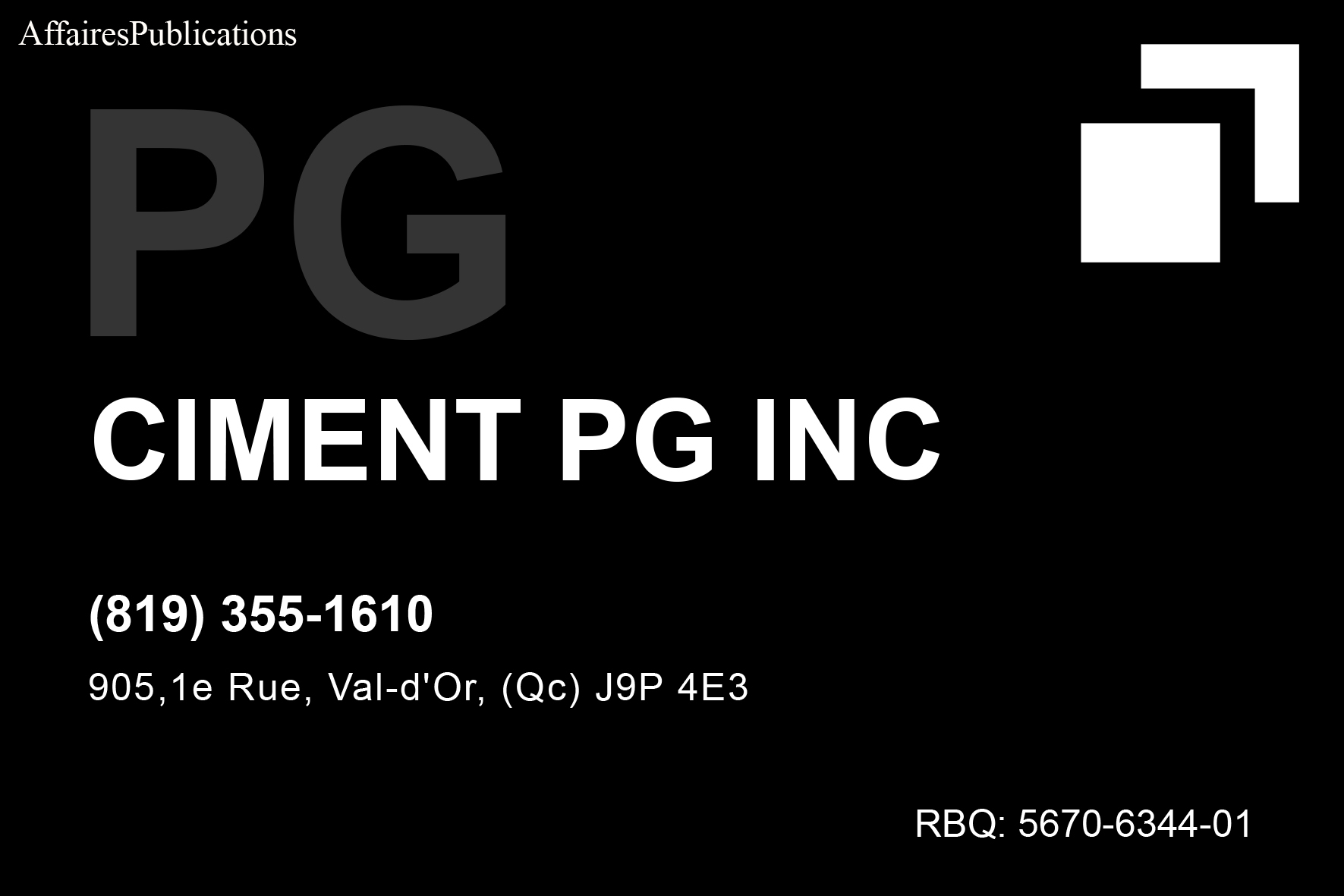 CIMENT PG INC