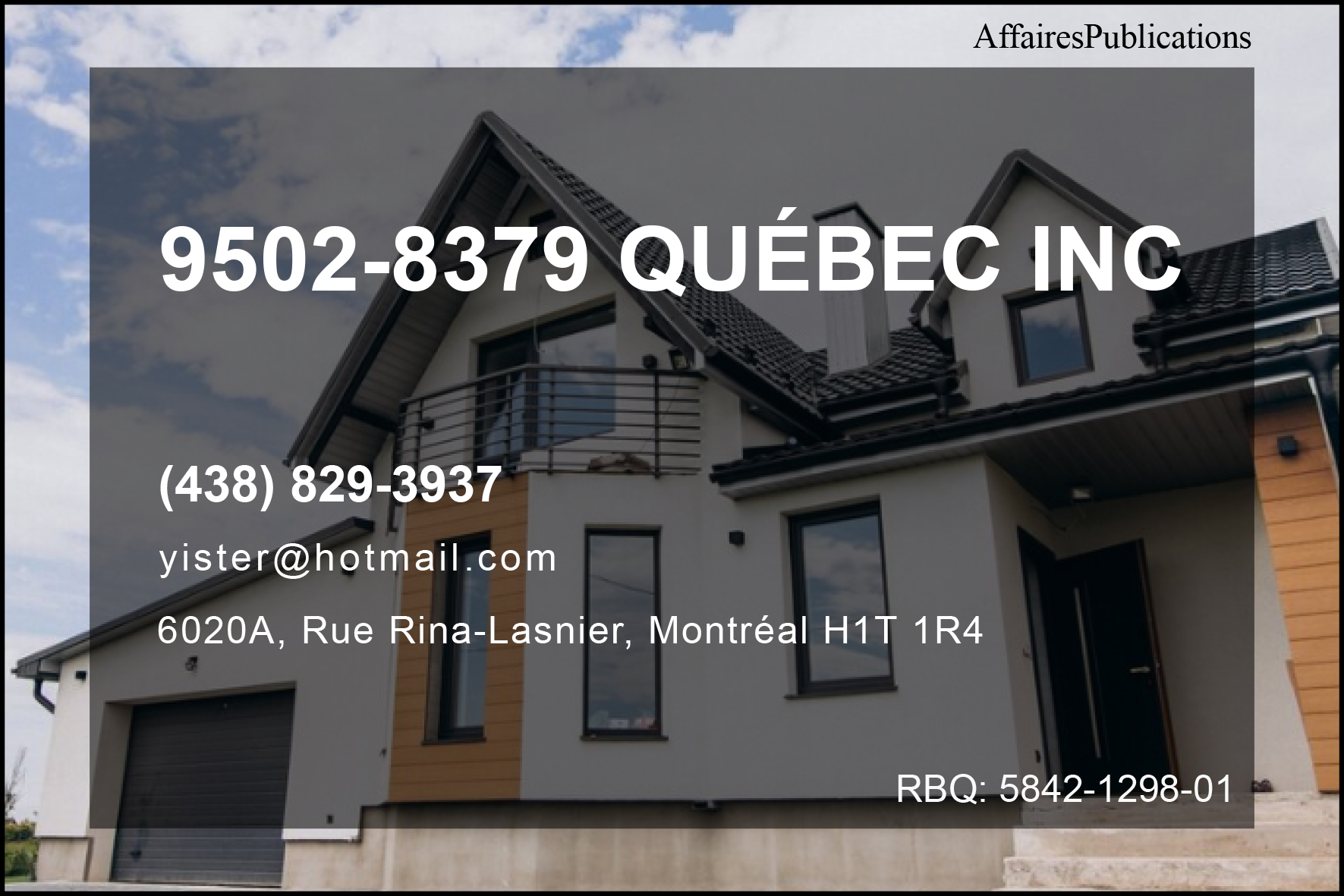 9502-8379 QUÉBEC INC