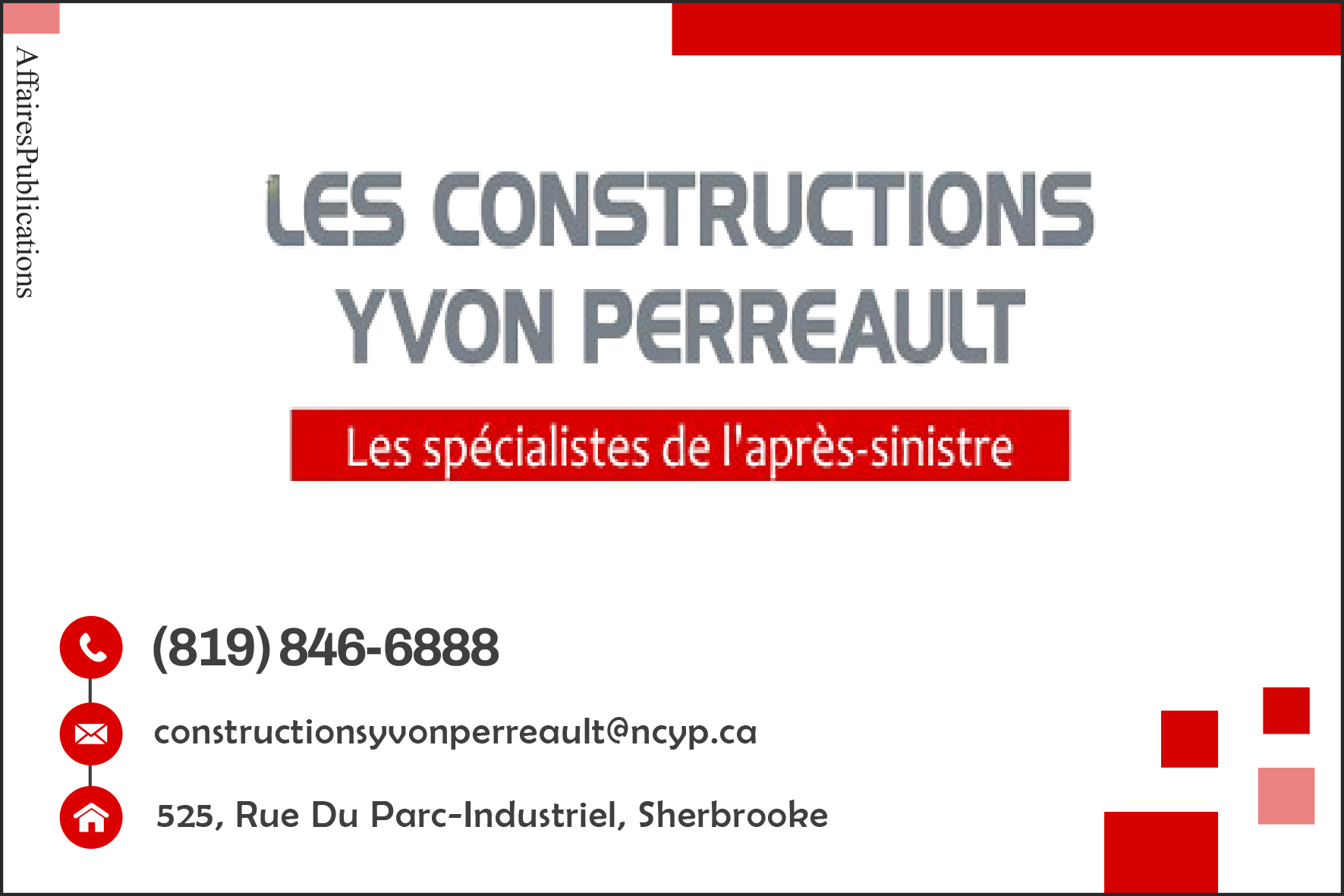 CONSTRUCTIONS YVON PERREAULT NETTOYAGE 2853-3321 QUÉBEC INC