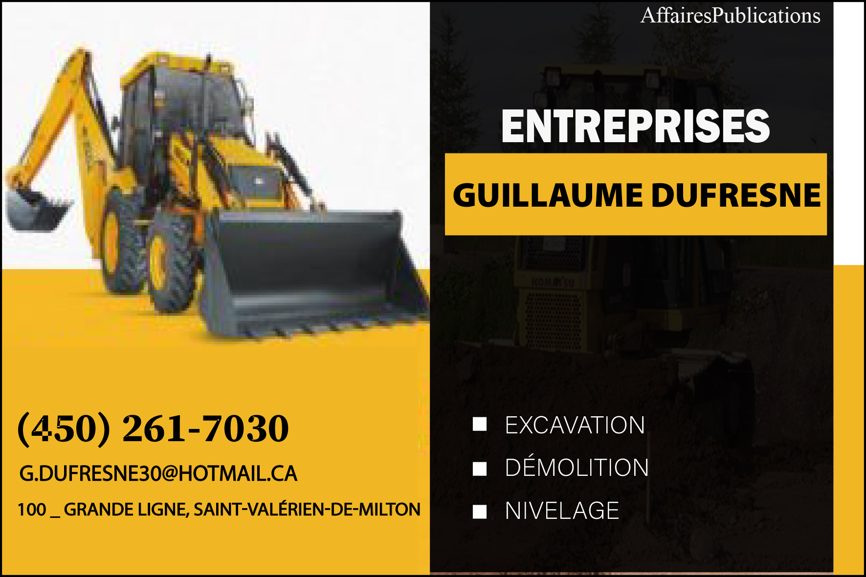 ENTREPRISES GUILLAUME DUFRESNE INC