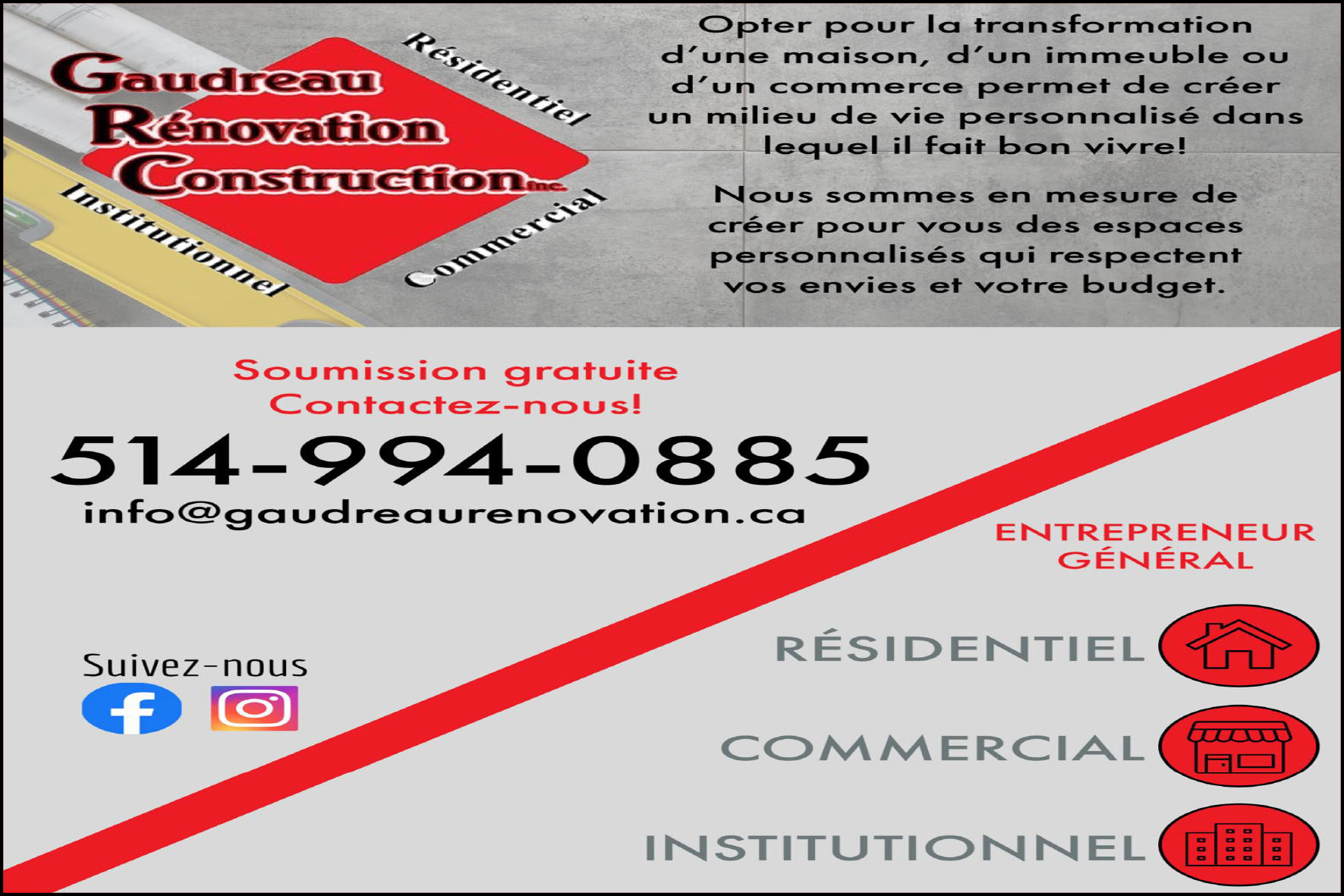 GAUDREAU RÉNOVATION CONSTRUCTION INC