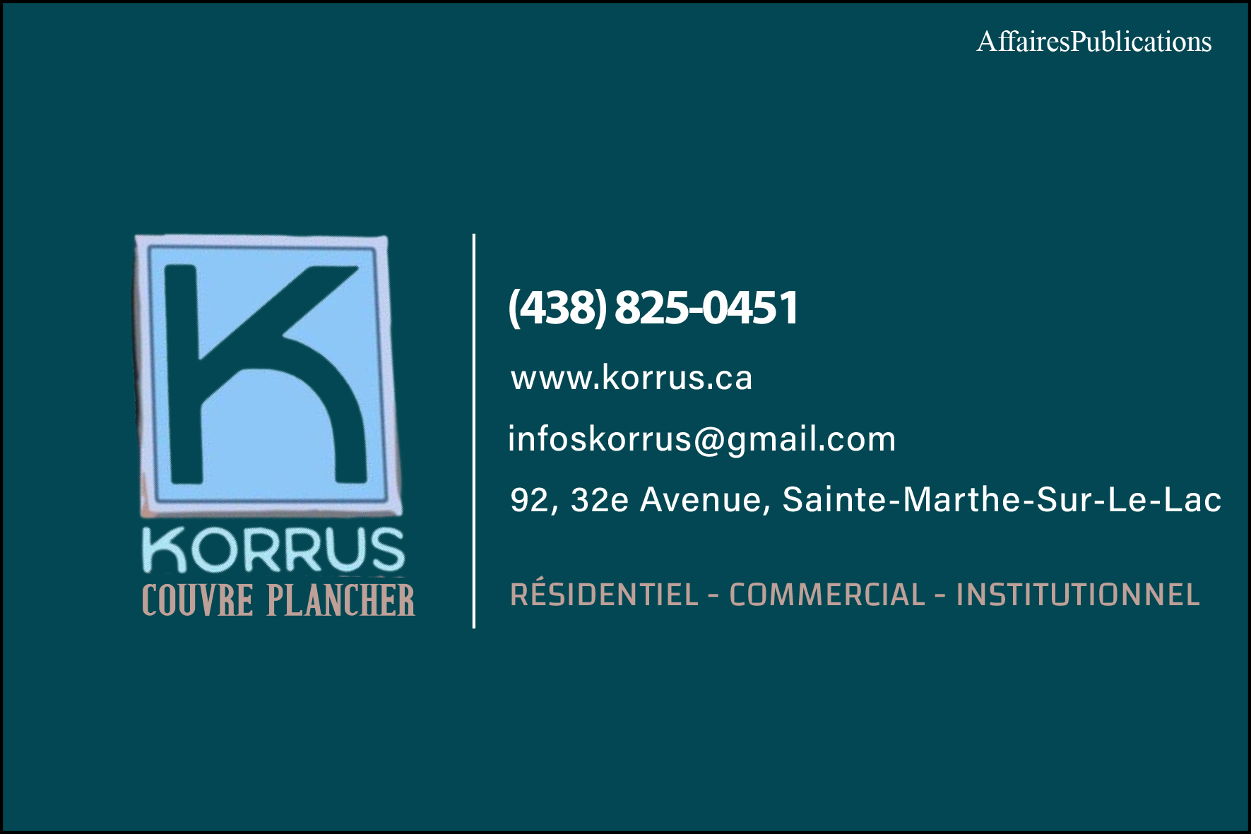 KORRUS COUVRE PLANCHER INC