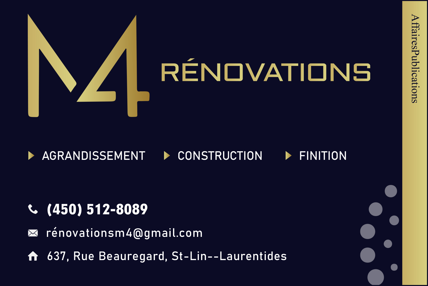 M4 RÉNOVATIONS INC