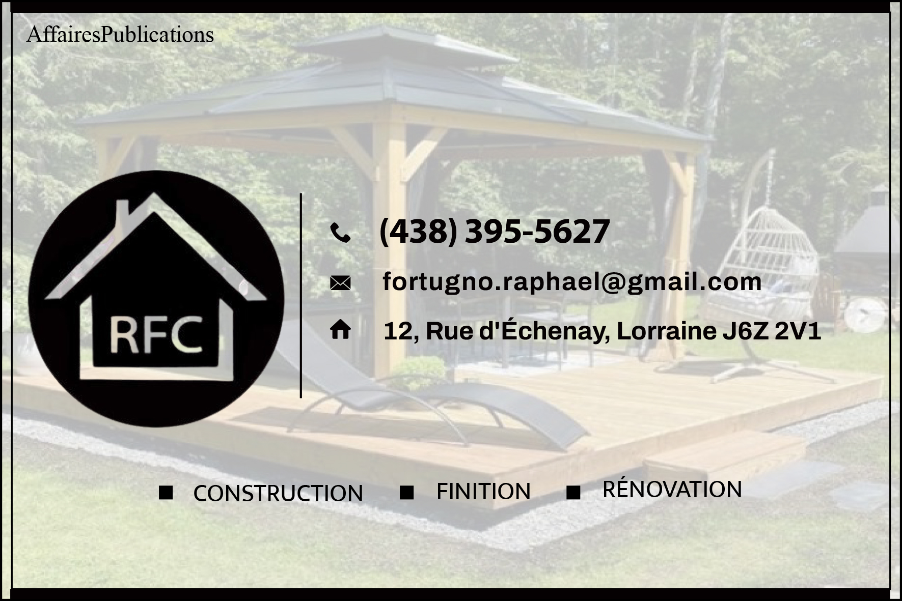 RAPHAËL FORTUGNO CONSTRUCTION INC