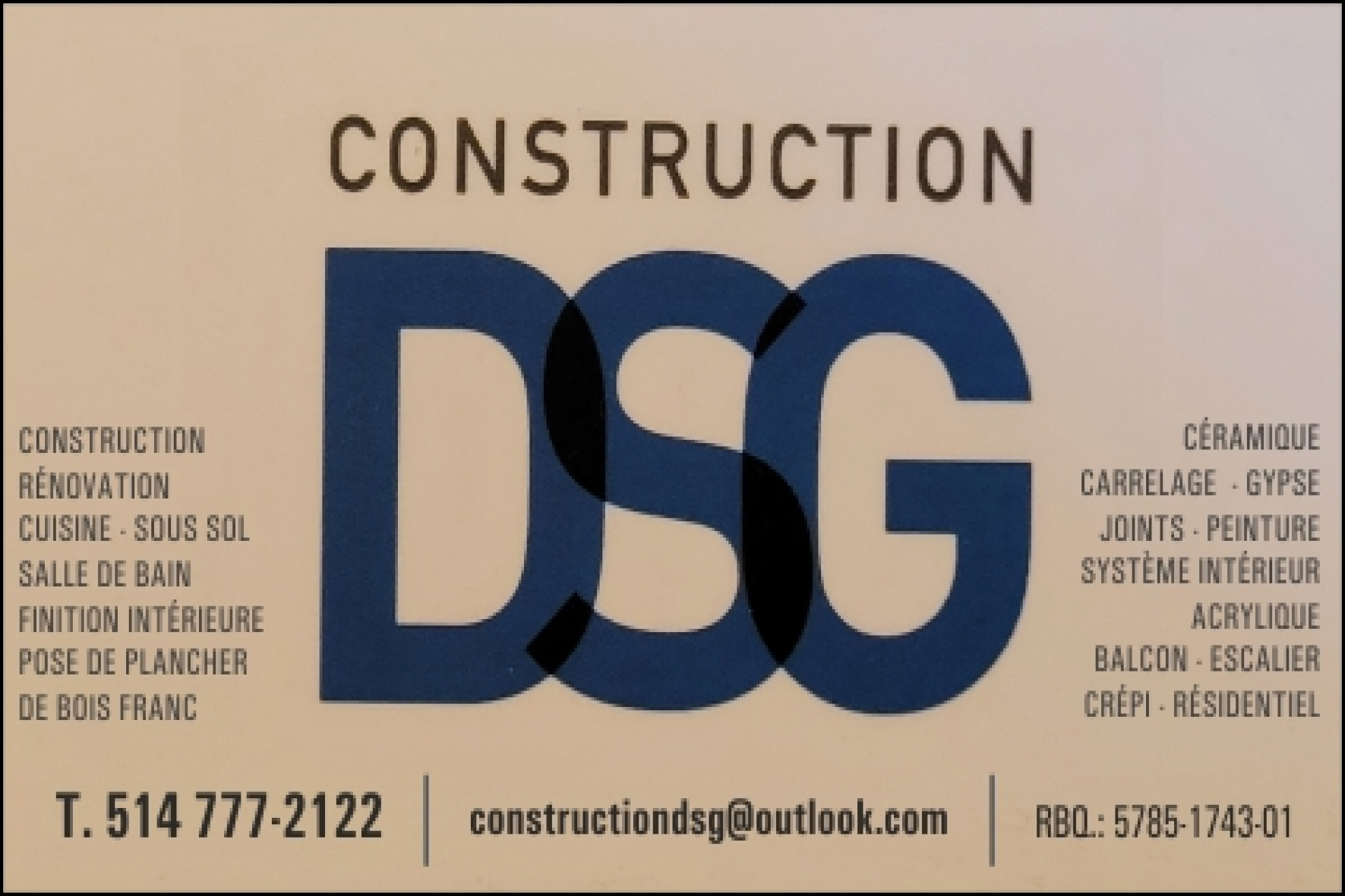 CONSTRUCTION DSG INC