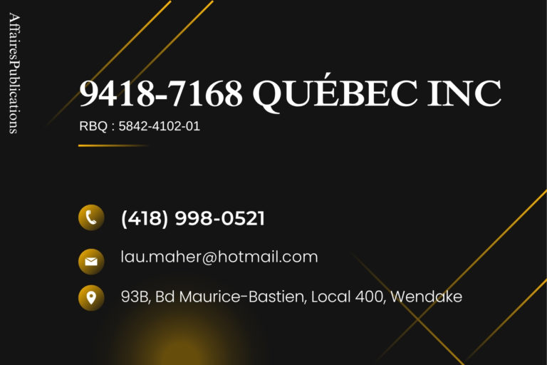 9418-7168 QUÉBEC INC
