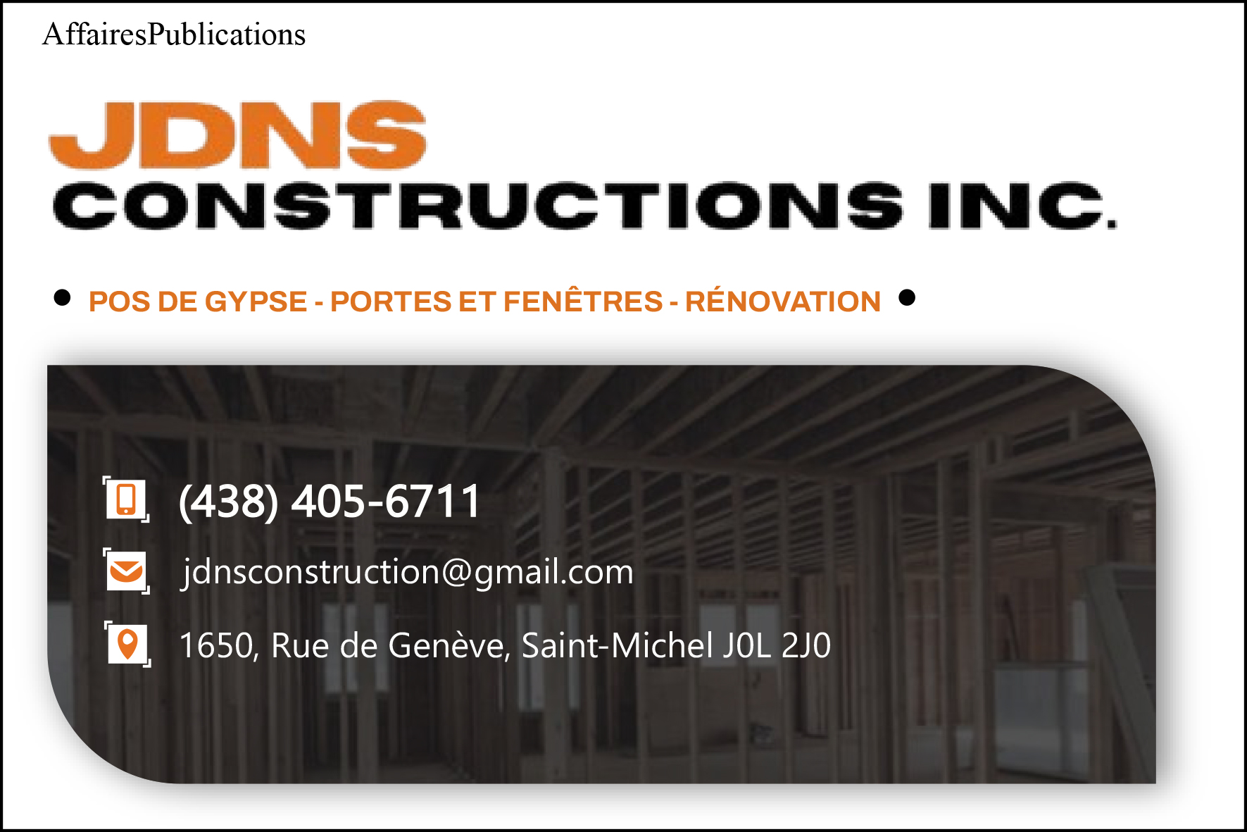 JDNS CONSTRUCTIONS INC