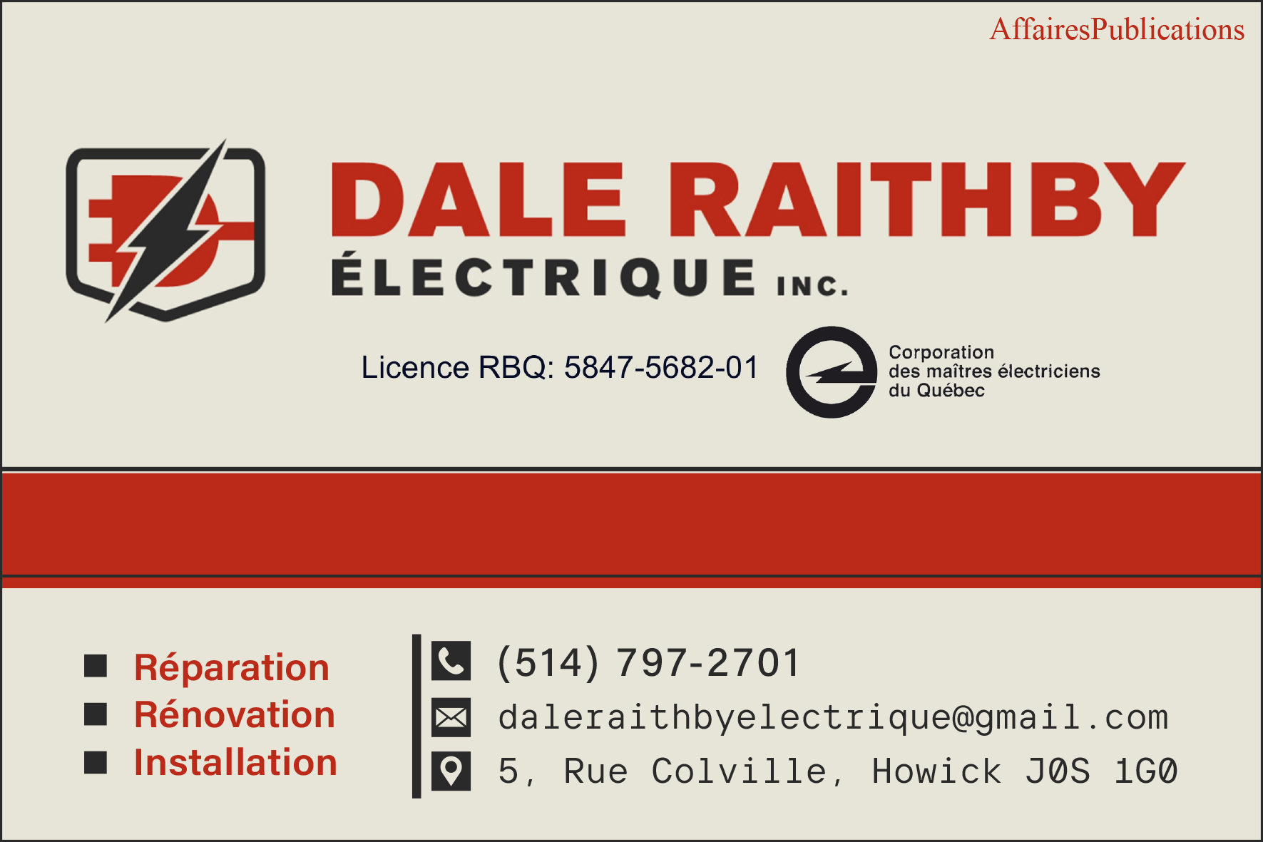 DALE RAITHBY ÉLECTRIQUE INC