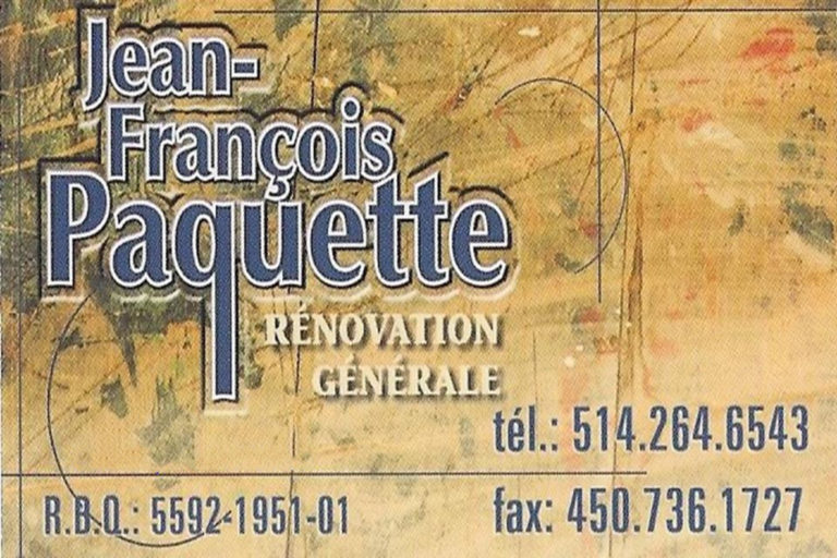 JEAN-FRANÇOIS PAQUETTE RÉNOVATION GÉNÉRALE