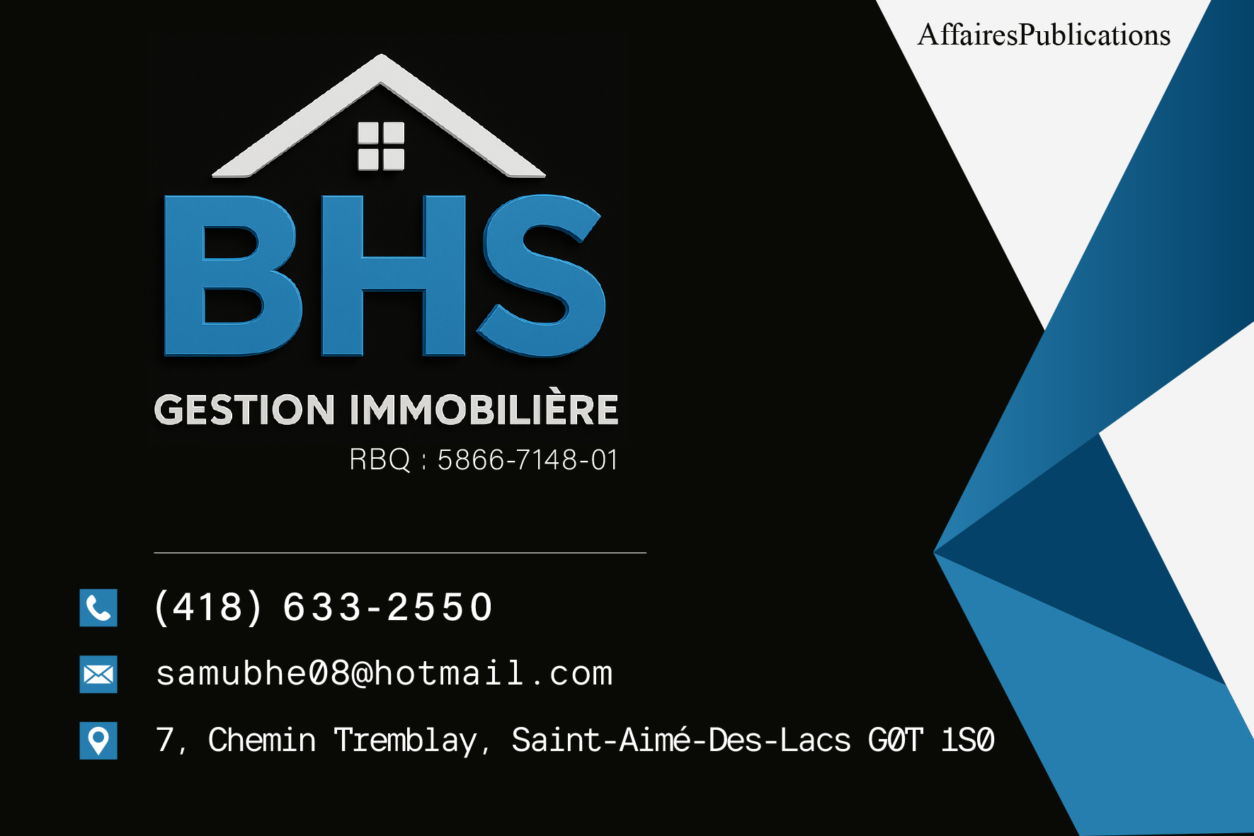 BHS GESTION IMMOBILIÈRE INC