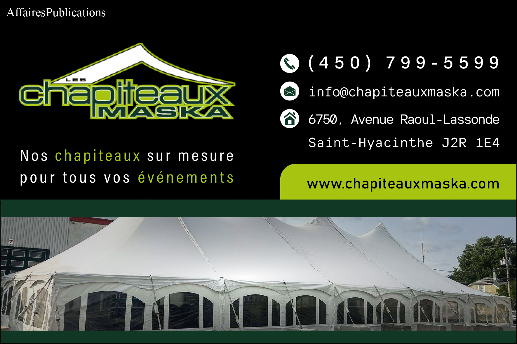 LES CHAPITEAUX MASKA INC