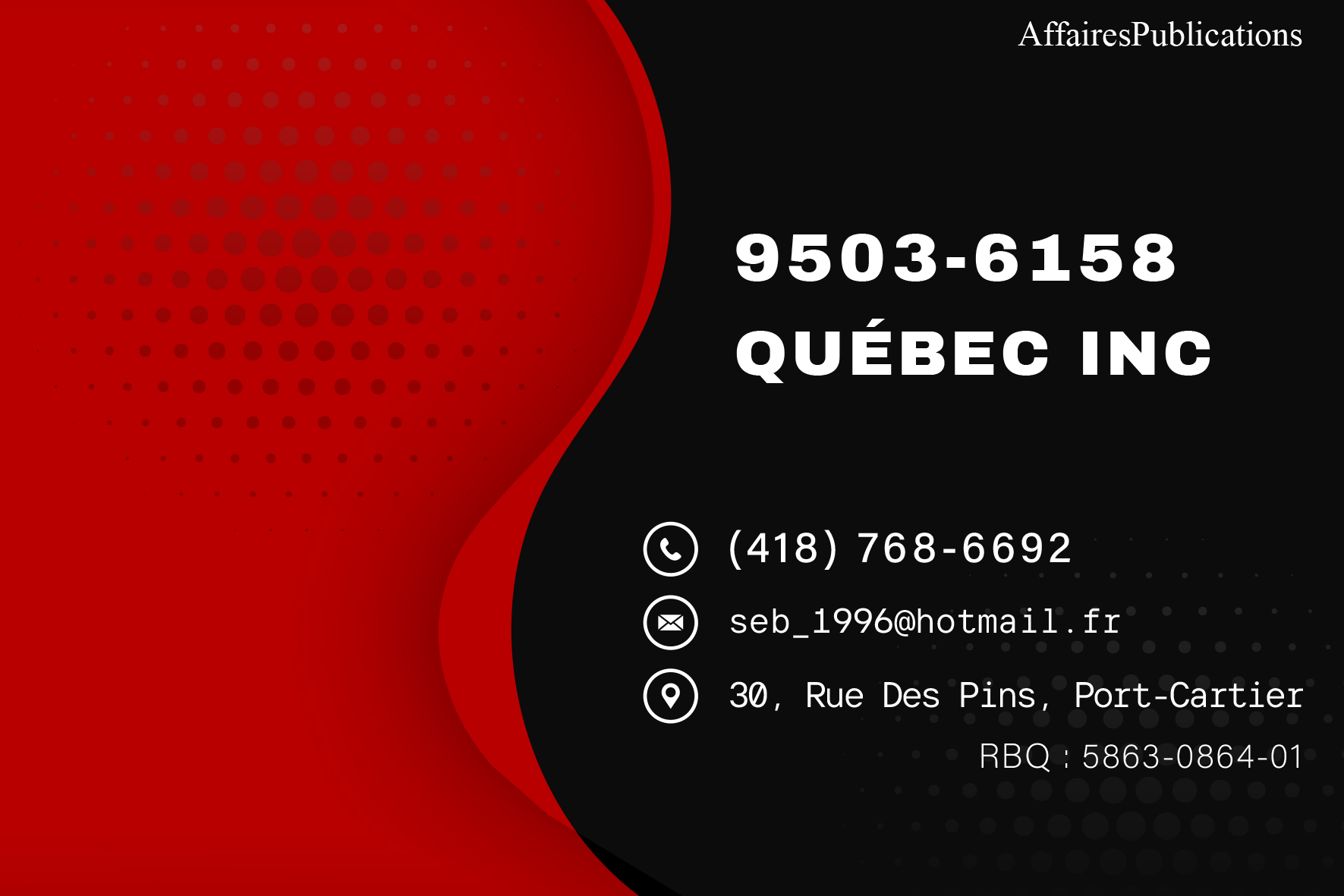 9503-6158 QUÉBEC INC