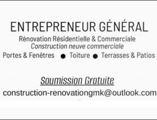 CONSTRUCTION & RÉNOVATION GMK INC