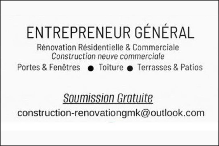 CONSTRUCTION & RÉNOVATION GMK INC