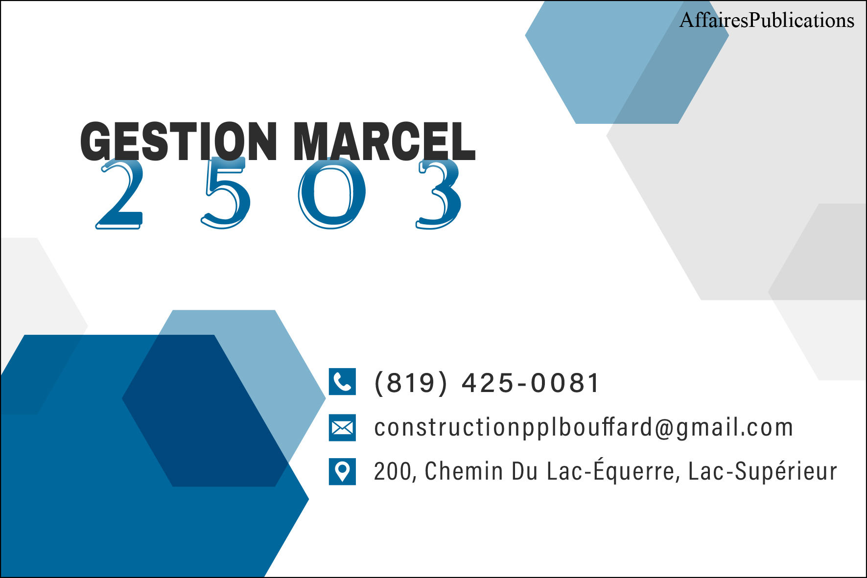 GESTION MARCEL 2503 INC