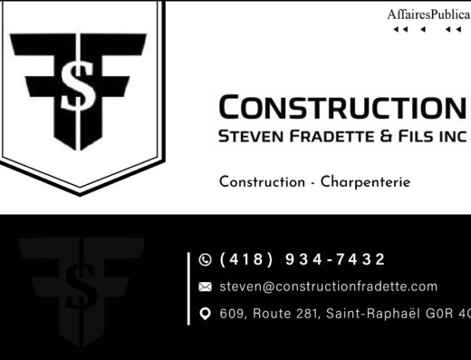 CONSTRUCTION STEVEN FRADETTE & FILS INC