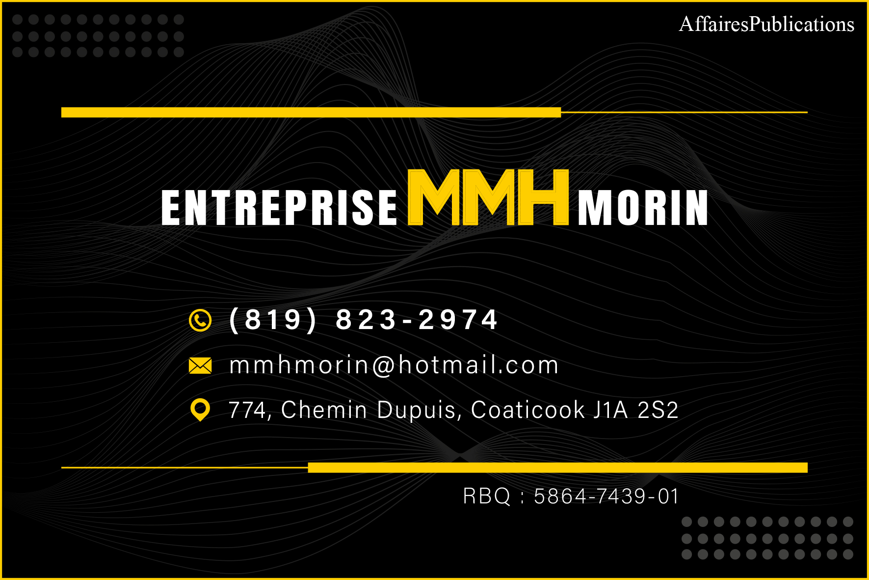 ENTREPRISE MMH MORIN INC