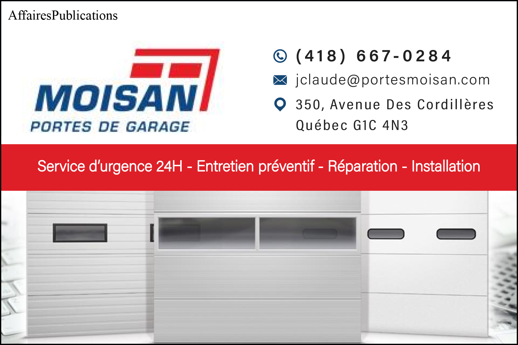 MOISAN – PORTES DE GARAGE INC